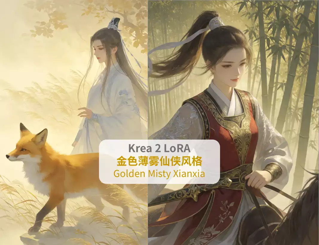 Krea 2 Turbo Golden Misty Xianxia Style